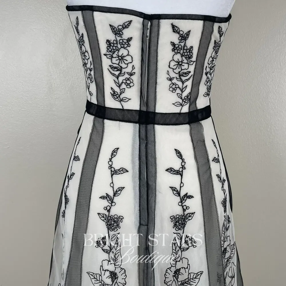 Rare Black and White Lace Strapless Dress ASO Charmed Piper Phoebe Halliwell - Picture 11 of 11